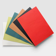 Plant Fibre Paper 6 Colour Pack - Terracotta | Tomato Red | Midnight Blue | Teal | Pistachio Green | Bright White (24 sheets)