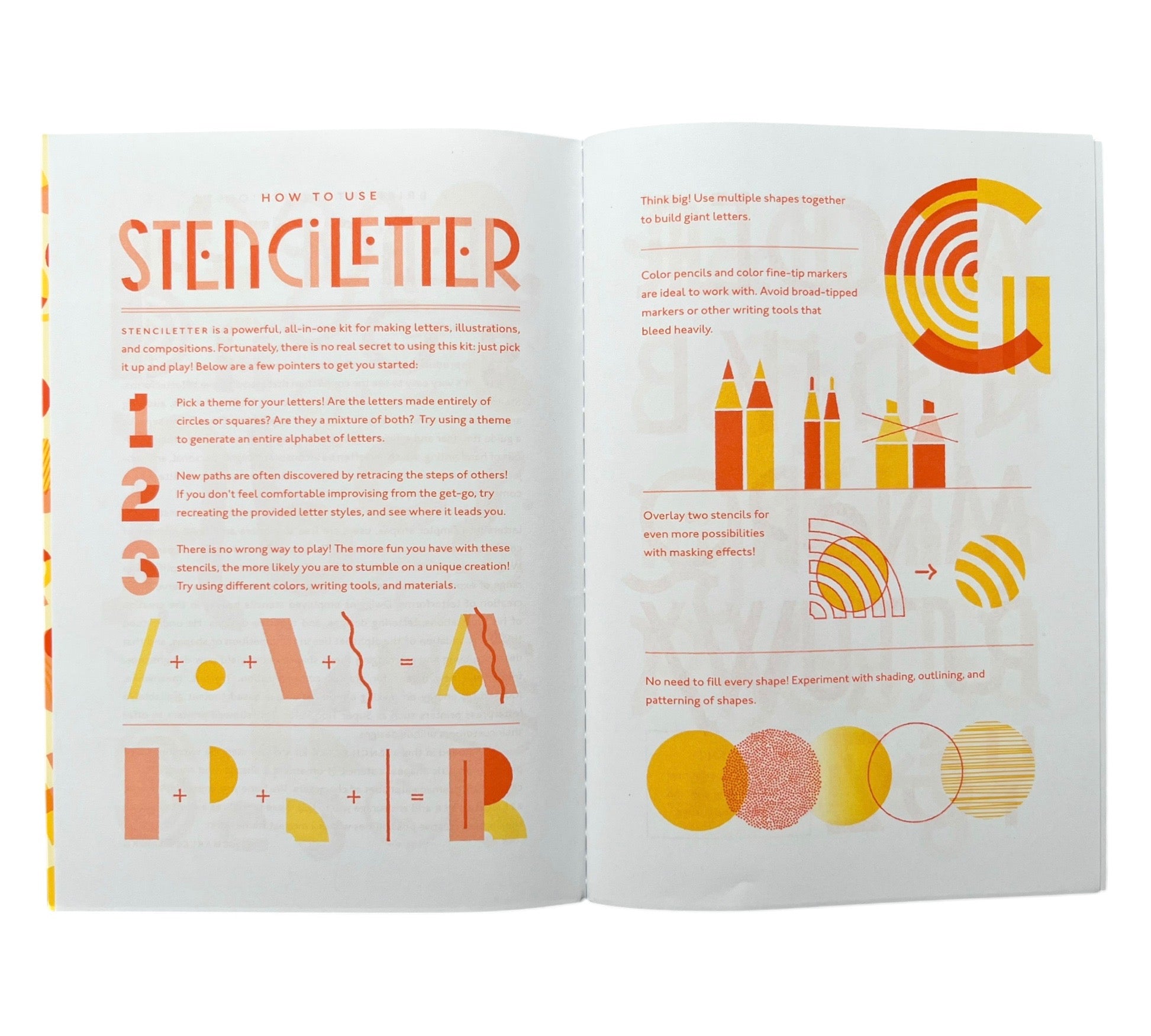 Stenciletter: Dotted journal with 4 stencils