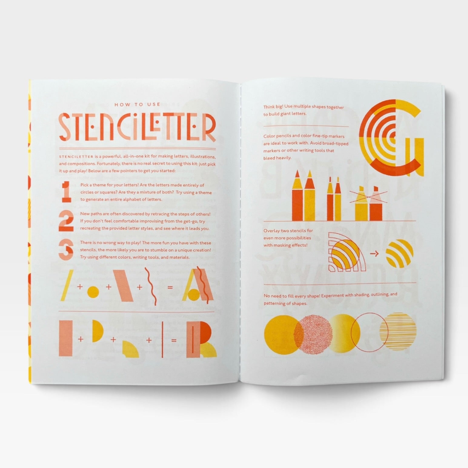 Stenciletter: Dotted journal with 4 stencils