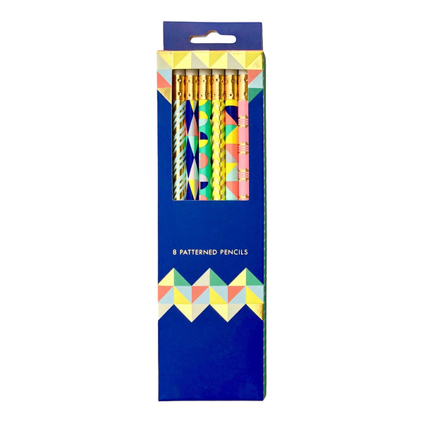 Geometric Patterned Pencils (set of 8)