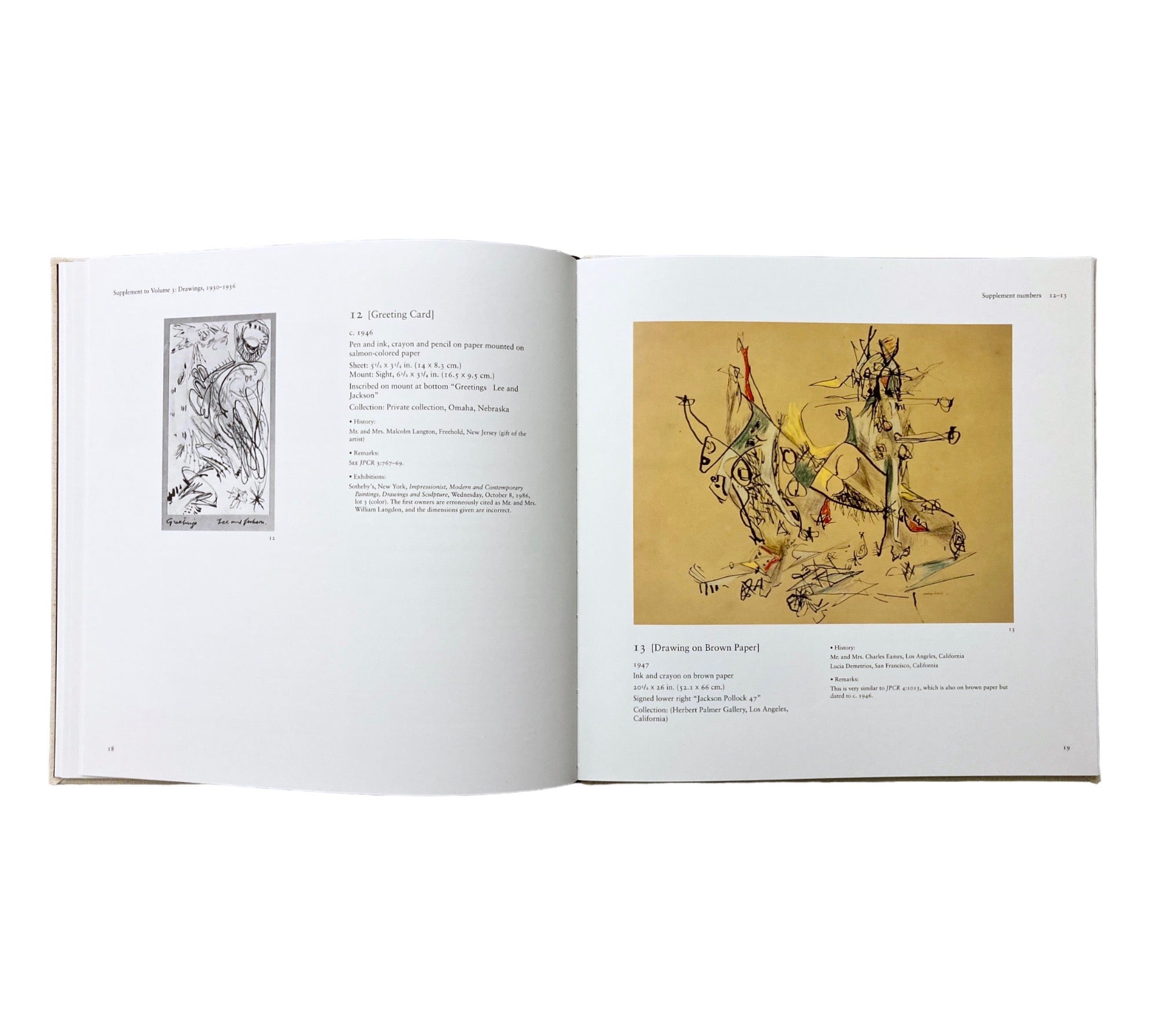 Jackson Pollock: Supplement Number One to a Catalogue Raisonné of Paintings, Drawings and Other Works