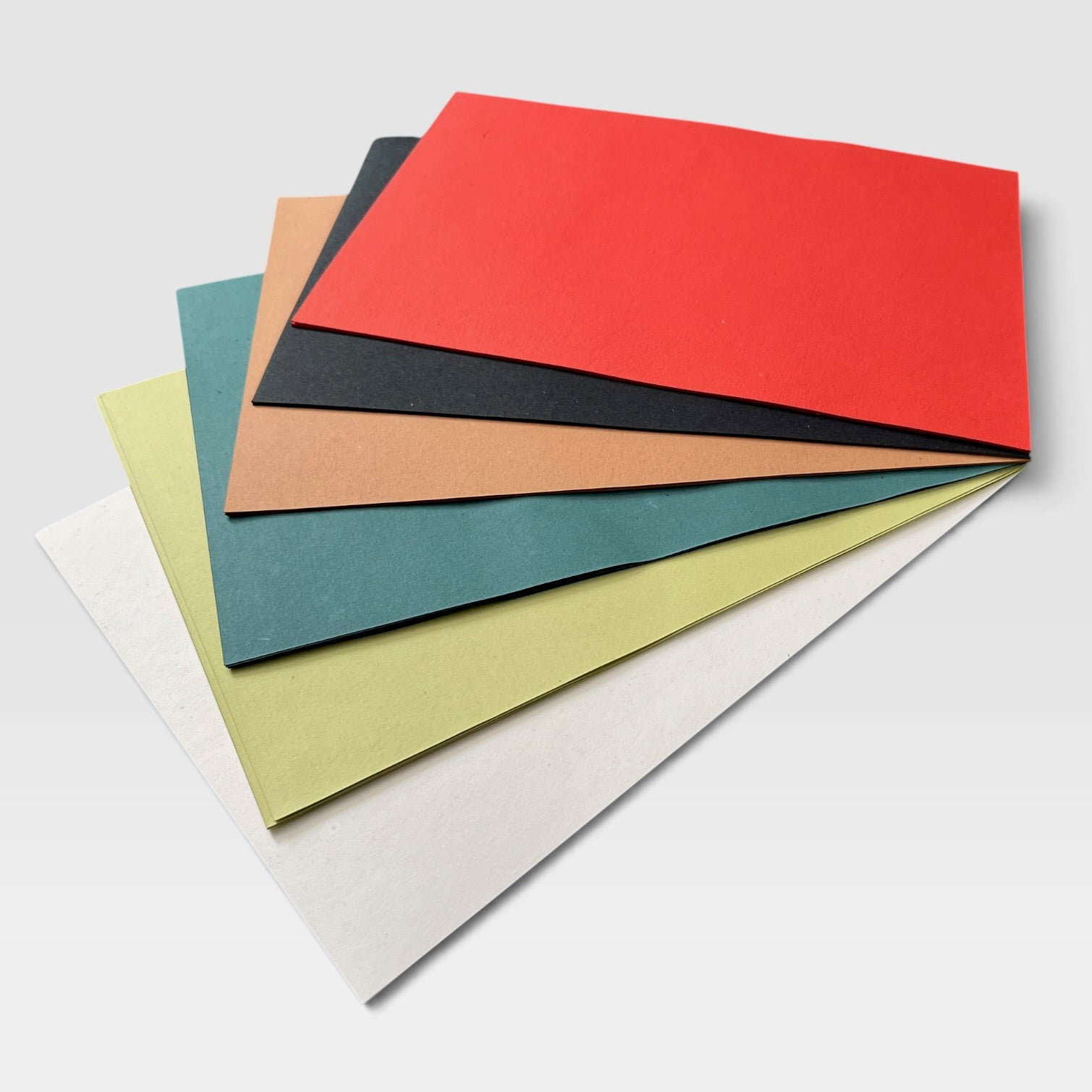 Plant Fibre Paper 6 Colour Pack - Terracotta | Tomato Red | Midnight Blue | Teal | Pistachio Green | Bright White (24 sheets)