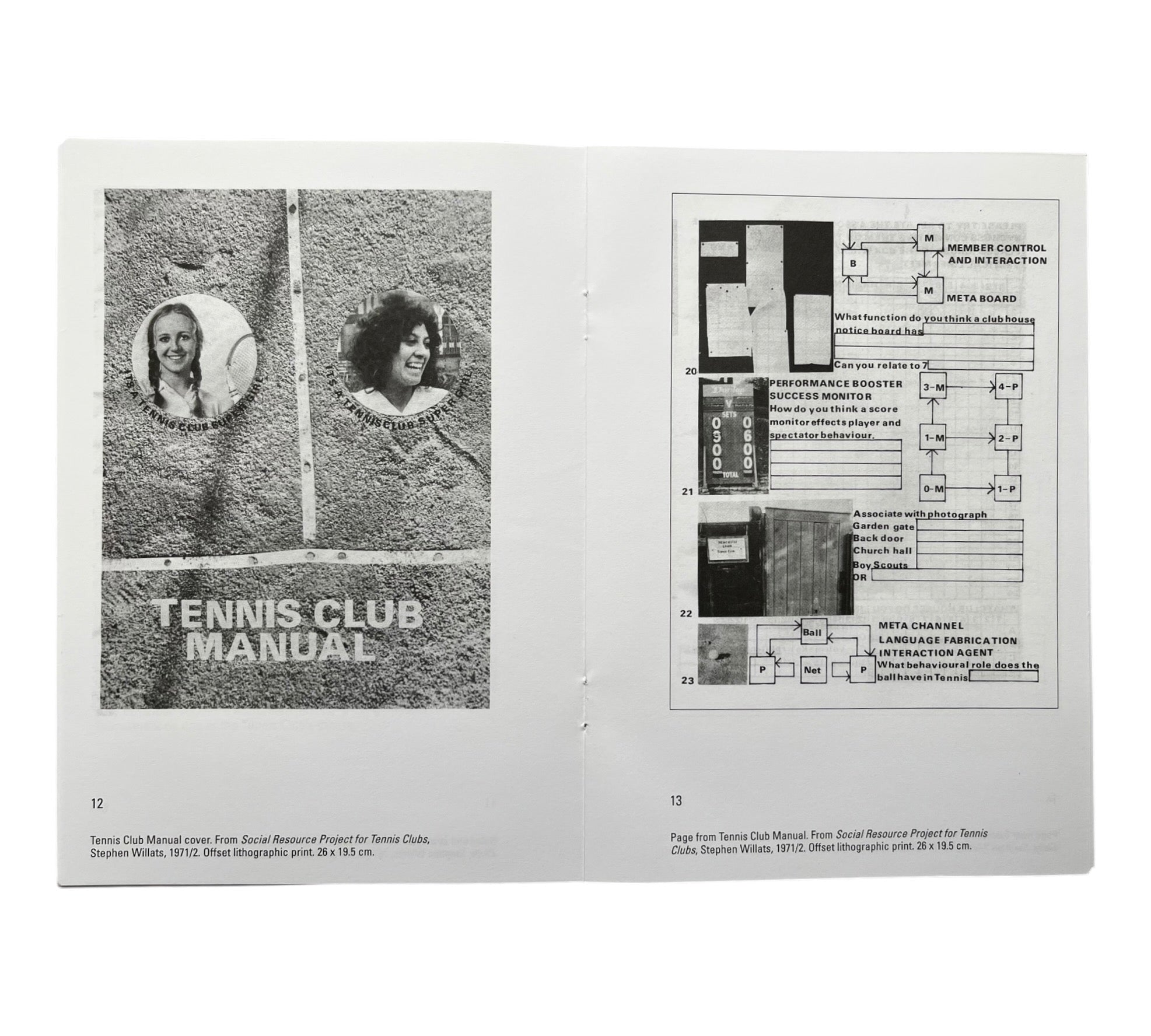 Stephen Willats: Social Resource Project for Tennis Clubs - Nottingham, 1971/2 (Rare edition)